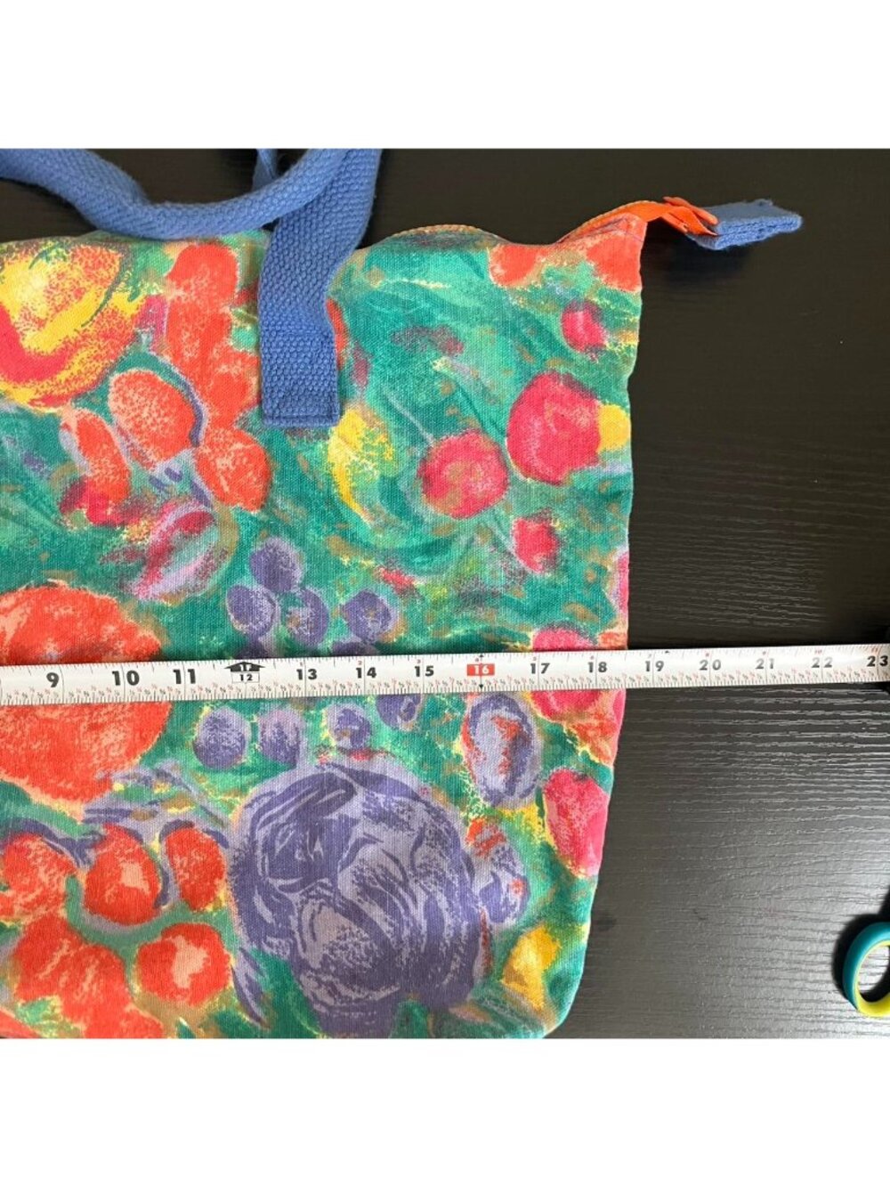 vintage 90s colorful floral boho granola beachy zip tote bag - Picture 5 of 7